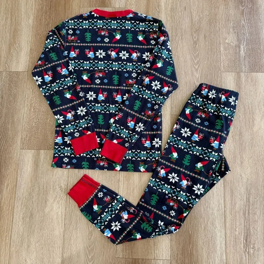 Hanna Andersson Holiday Gnome Sweet Gnome Organic Cotton 2-Piece Pajama Sz Small